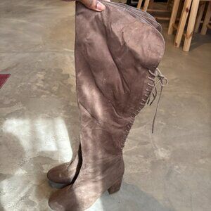 Brown knee high boots
